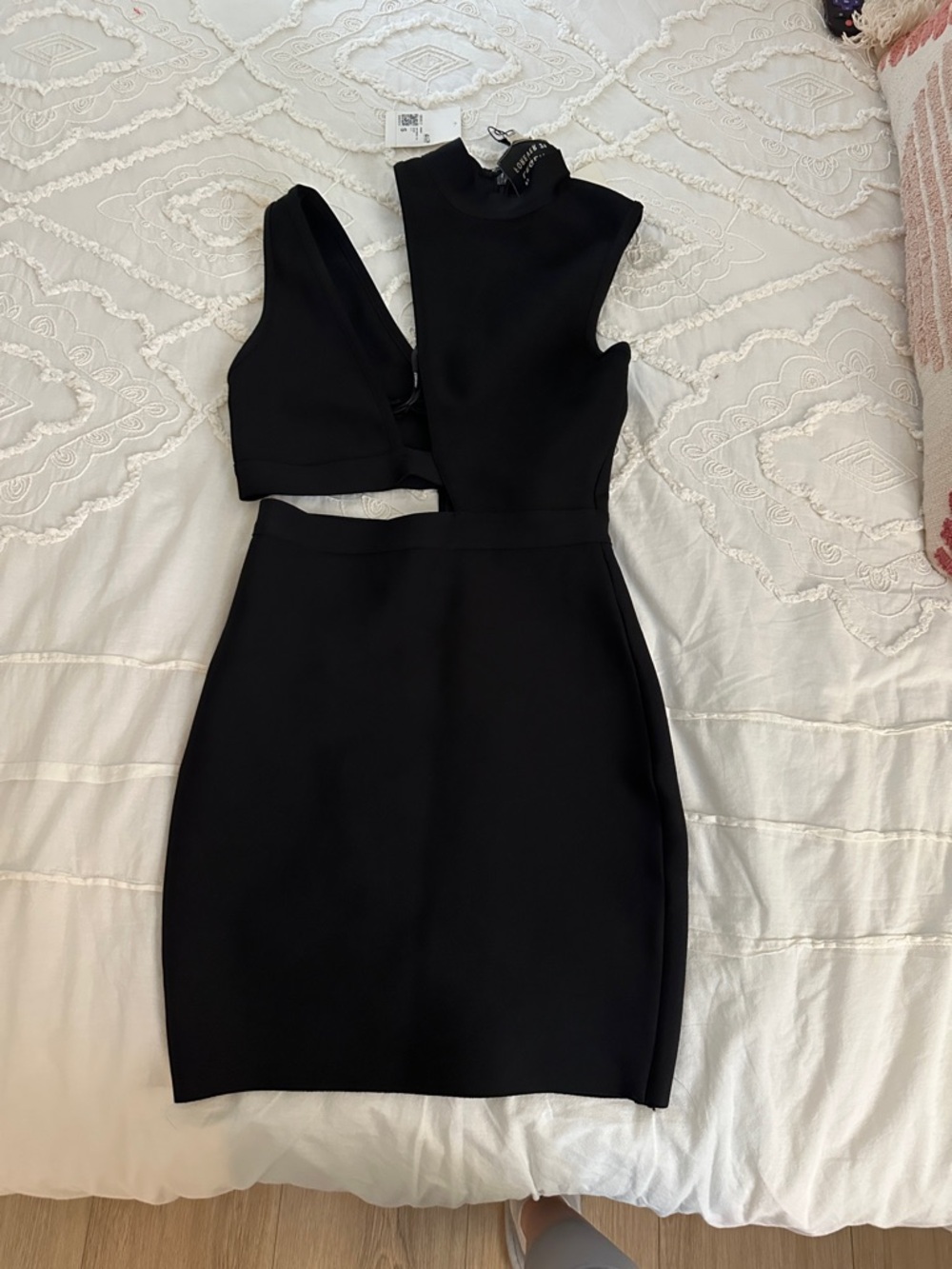 Forever 21 Black Asymmetric Cutout Mini Dress